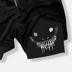 pantalones cortos ajustados de entrenamiento físico para hombres con estampado de demonio verano 2 en 1 pantalones cortos de secado rápido para correr en la playa y gimnasio ropa deportiva al aire libre - VibraStore