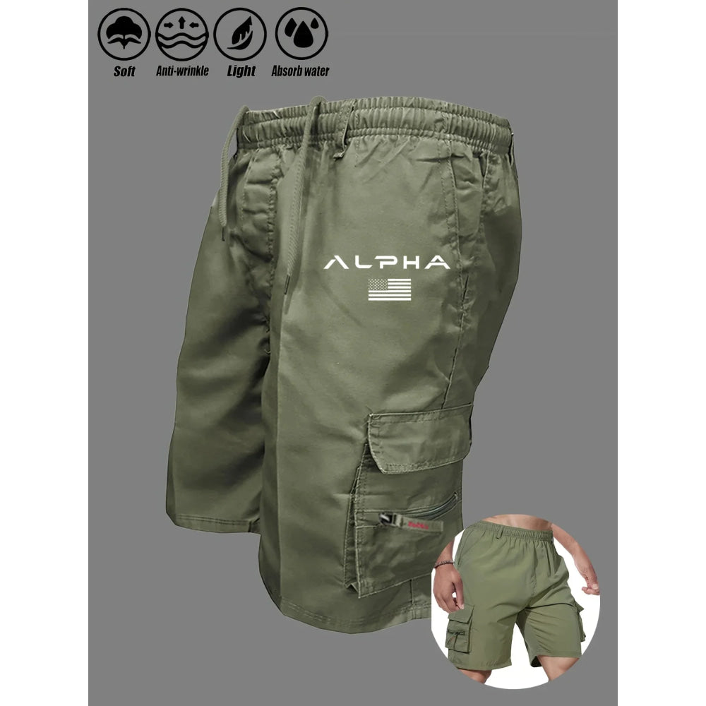 Pantalones cortos Cargo con estampado de bandera americana, pantalones cortos con águila del Día de la independencia, pantalones cortos con múltiples bolsillos para trabajo y acampada, ropa de calle - VibraStore