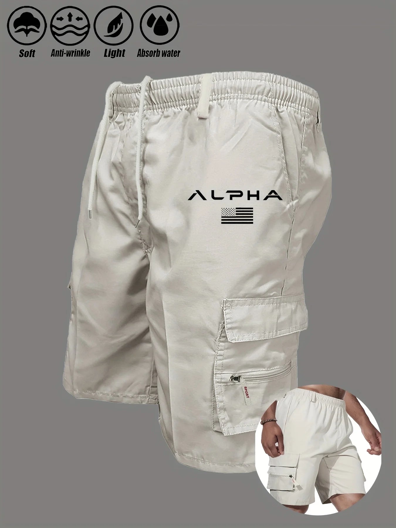 Pantalones cortos Cargo con estampado de bandera americana, pantalones cortos con águila del Día de la independencia, pantalones cortos con múltiples bolsillos para trabajo y acampada, ropa de calle - VibraStore