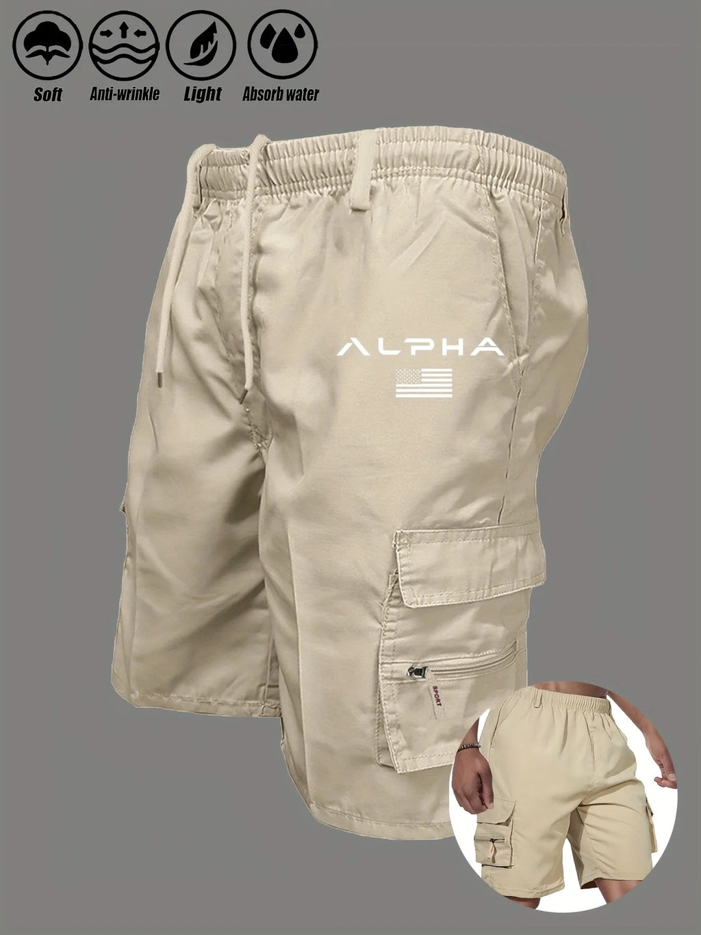 Pantalones cortos Cargo con estampado de bandera americana, pantalones cortos con águila del Día de la independencia, pantalones cortos con múltiples bolsillos para trabajo y acampada, ropa de calle - VibraStore