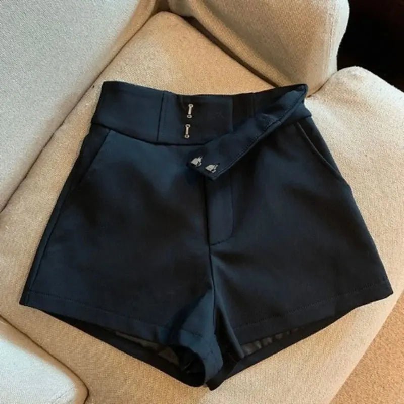 Pantalones cortos de mujer T2 pantalones cortos negros mujeres Harajuku elegancia pantalones cortos de cintura alta una línea delgada Casual chica caliente Pantalones rectos Sexy - VibraStore