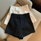 Pantalones cortos de mujer T2 pantalones cortos negros mujeres Harajuku elegancia pantalones cortos de cintura alta una línea delgada Casual chica caliente Pantalones rectos Sexy - VibraStore