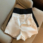 Pantalones cortos de mujer T2 pantalones cortos negros mujeres Harajuku elegancia pantalones cortos de cintura alta una línea delgada Casual chica caliente Pantalones rectos Sexy - VibraStore