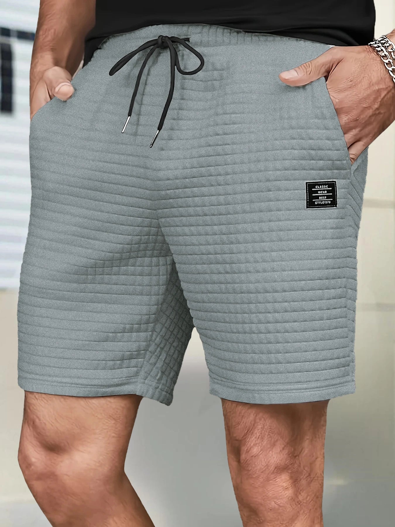 Pantalones cortos de punto Jacquard para hombre, ropa deportiva fresca de verano, pantalones cortos informales de Color sólido, pantalones cortos para correr, gimnasio, Fitness, trotar, pantalones cortos - VibraStore