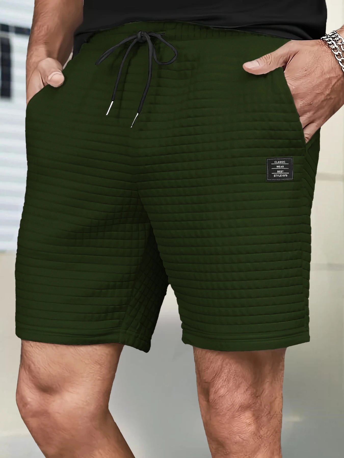 Pantalones cortos de punto Jacquard para hombre, ropa deportiva fresca de verano, pantalones cortos informales de Color sólido, pantalones cortos para correr, gimnasio, Fitness, trotar, pantalones cortos - VibraStore