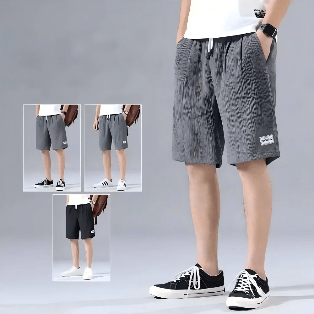 Pantalones cortos de seda de hielo para hombre, pantalones cortos deportivos finos, holgados, de pierna recta, transpirables, XL - XXXL informal - VibraStore