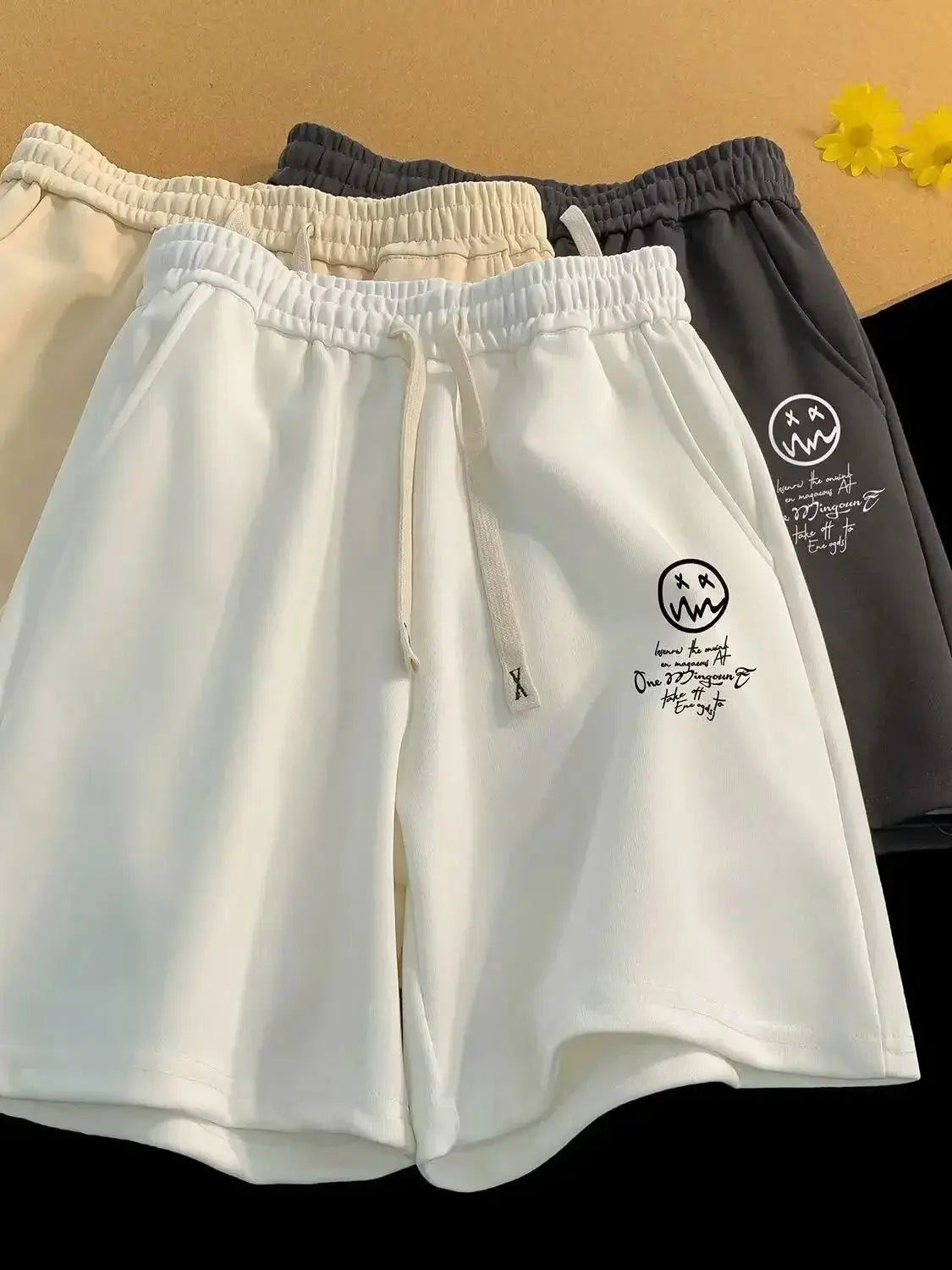 Pantalones cortos deportivos finos de verano para hombre, pantalones cortos holgados informales y transpirables con estampado, pantalones deportivos de tendencia para correr para uso activo - VibraStore