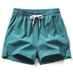 Pantalones cortos deportivos, pantalones para correr, pantalones de tres piezas, bolsillos con cremallera para hombres y mujeres, pantalones cortos para parejas - VibraStore