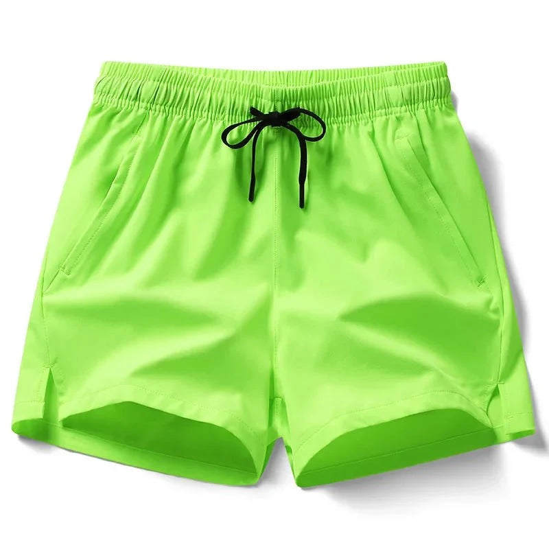Pantalones cortos deportivos, pantalones para correr, pantalones de tres piezas, bolsillos con cremallera para hombres y mujeres, pantalones cortos para parejas - VibraStore