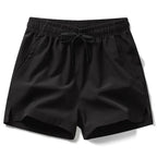Pantalones cortos deportivos, pantalones para correr, pantalones de tres piezas, bolsillos con cremallera para hombres y mujeres, pantalones cortos para parejas - VibraStore