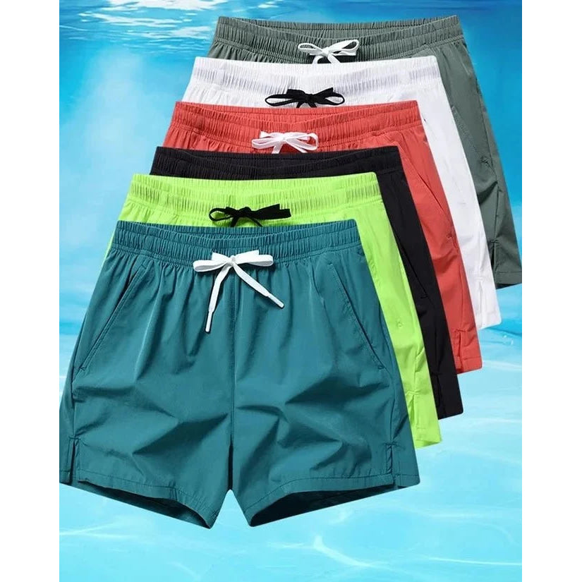 Pantalones cortos deportivos, pantalones para correr, pantalones de tres piezas, bolsillos con cremallera para hombres y mujeres, pantalones cortos para parejas - VibraStore