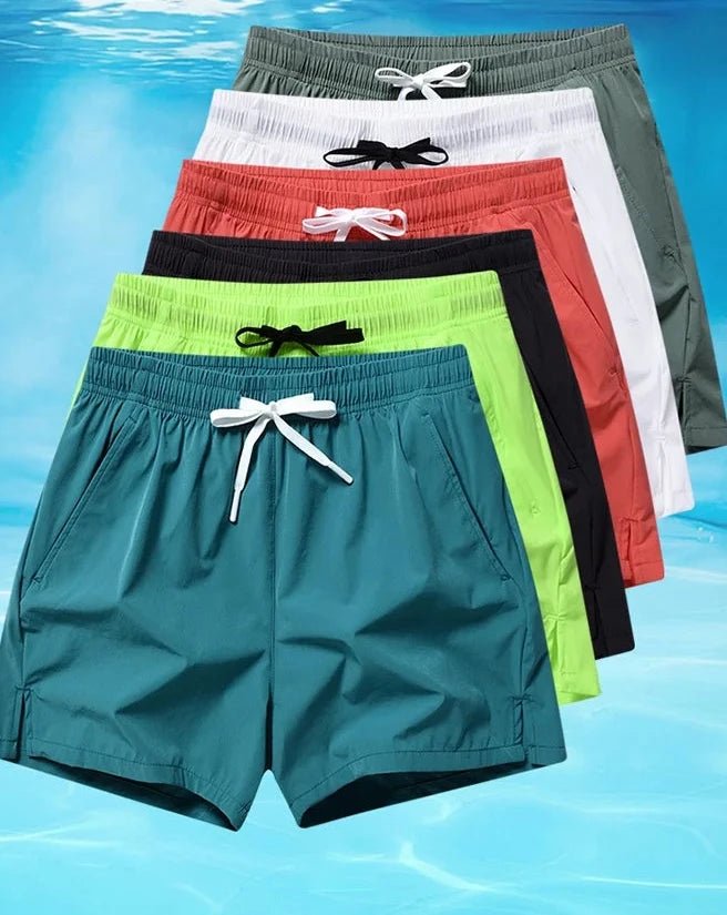 Pantalones cortos deportivos, pantalones para correr, pantalones de tres piezas, bolsillos con cremallera para hombres y mujeres, pantalones cortos para parejas - VibraStore