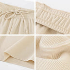 Pantalones de pierna ancha hasta el tobillo para mujer, pantalón informal de cintura elástica sólida, pantalones sueltos de seda de hielo, primavera y verano - VibraStore