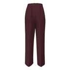 Pantalones de traje sencillos y de cintura alta, drapeados, de corte recto, transfronterizos europeos y americanos, novedad de 2025 - VibraStore