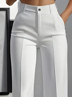 Pantalones de traje sencillos y de cintura alta, drapeados, de corte recto, transfronterizos europeos y americanos, novedad de 2025 - VibraStore