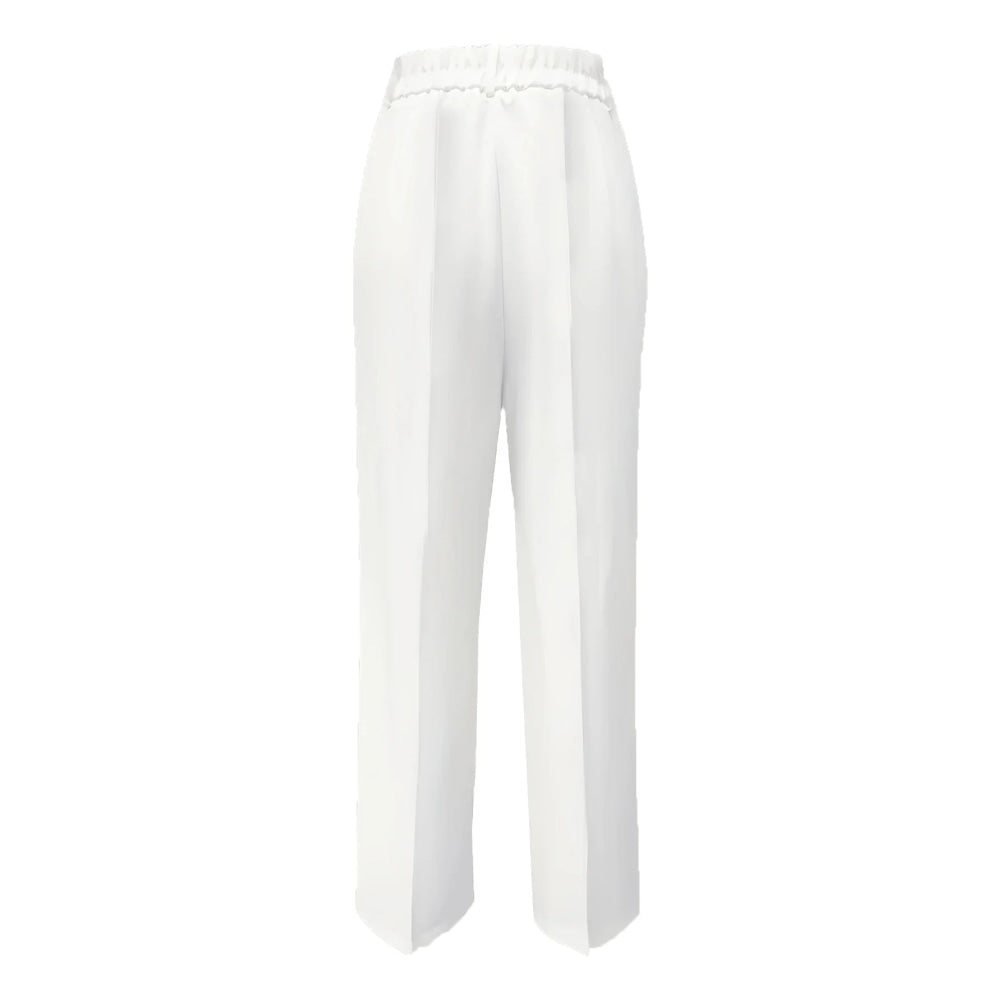 Pantalones de traje sencillos y de cintura alta, drapeados, de corte recto, transfronterizos europeos y americanos, novedad de 2025 - VibraStore