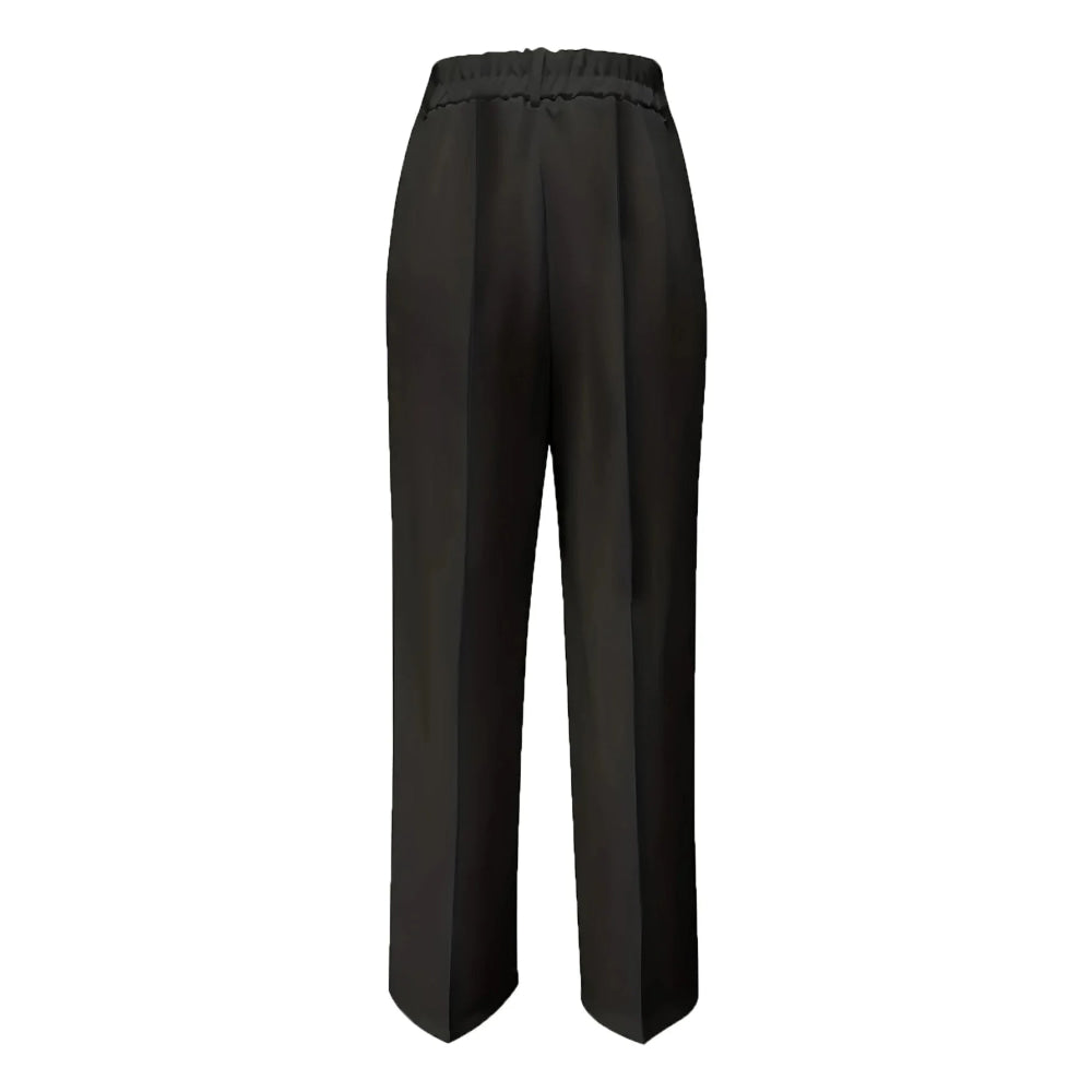 Pantalones de traje sencillos y de cintura alta, drapeados, de corte recto, transfronterizos europeos y americanos, novedad de 2025 - VibraStore