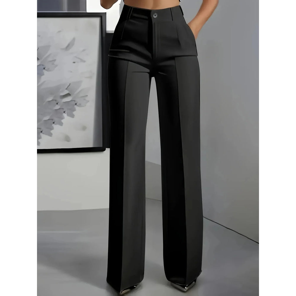 Pantalones de traje sencillos y de cintura alta, drapeados, de corte recto, transfronterizos europeos y americanos, novedad de 2025 - VibraStore