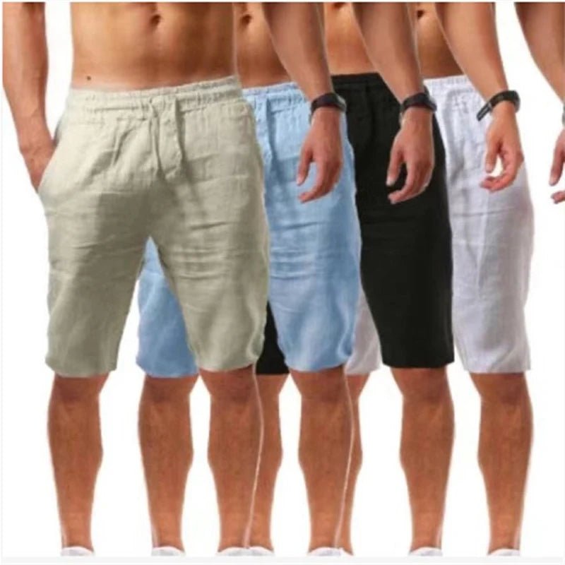 Pantalones deportivos de verano para hombre, pantalones de lino y algodón sólido, pantalones de entrenamiento informales transpirables, pantalones de chándal Hip Pop, ropa de calle - VibraStore