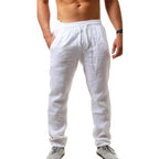 Pantalones deportivos de verano para hombre, pantalones de lino y algodón sólido, pantalones de entrenamiento informales transpirables, pantalones de chándal Hip Pop, ropa de calle - VibraStore