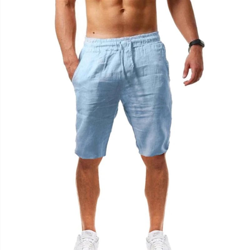 Pantalones deportivos de verano para hombre, pantalones de lino y algodón sólido, pantalones de entrenamiento informales transpirables, pantalones de chándal Hip Pop, ropa de calle - VibraStore