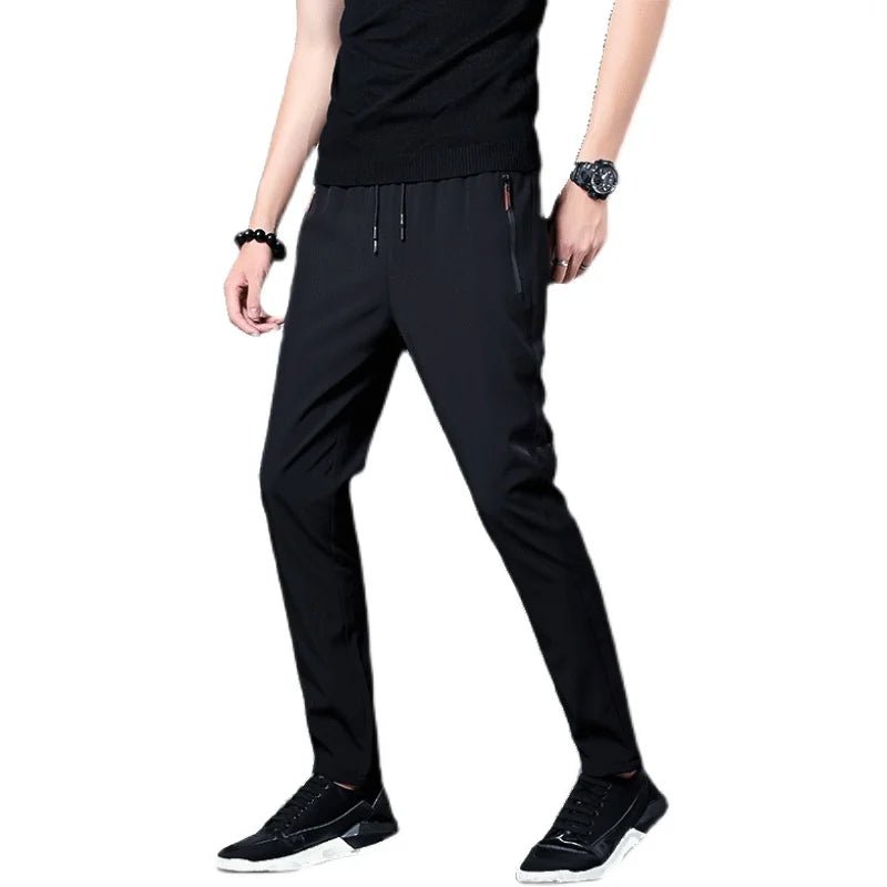 Pantalones informales para hombre, pantalones elásticos ajustados con cintura elástica para correr, pantalones clásicos coreanos azules, negros y grises de marca para hombre de talla grande 4XL 5XL - VibraStore