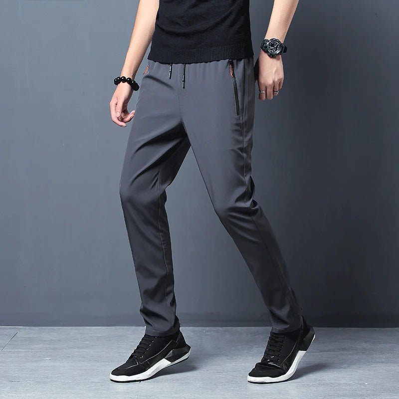 Pantalones informales para hombre, pantalones elásticos ajustados con cintura elástica para correr, pantalones clásicos coreanos azules, negros y grises de marca para hombre de talla grande 4XL 5XL - VibraStore