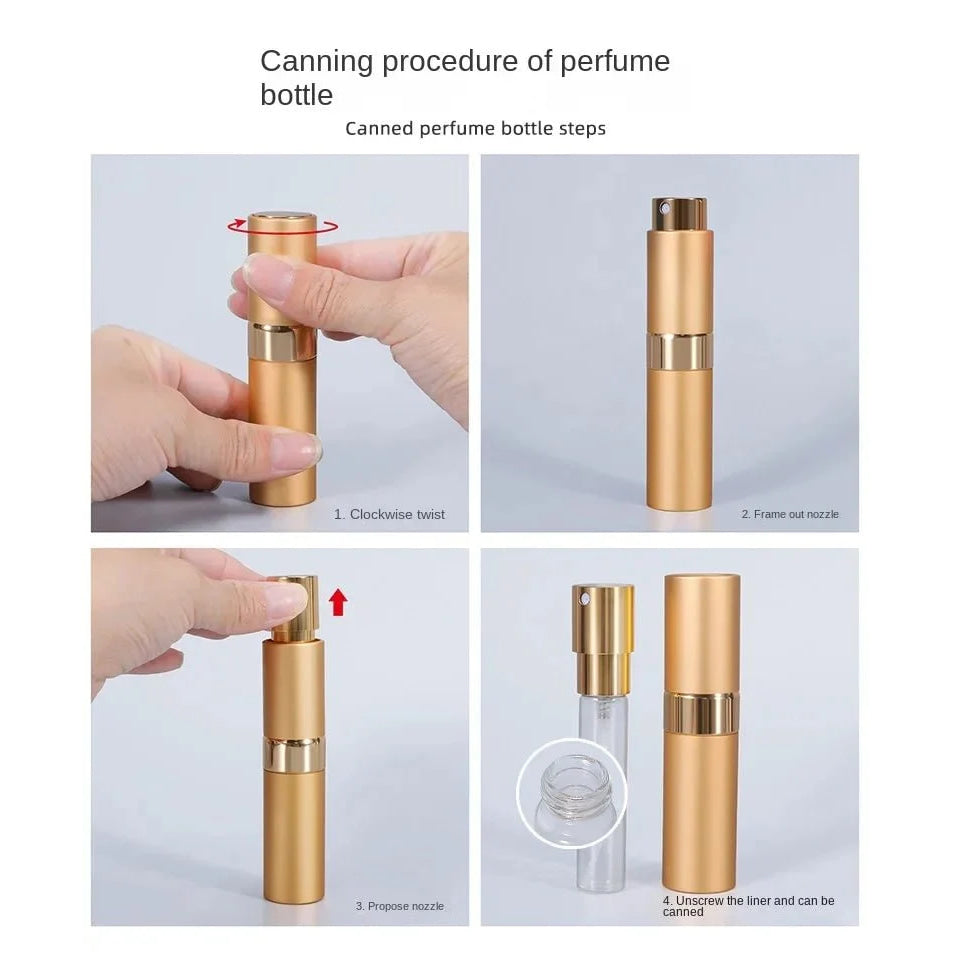 Perfume Refill Bottle 8ml Metal Aluminum Refillable Perfume Bottle Spray Bottle Portable Atomizer Perfume Travel - VibraStore