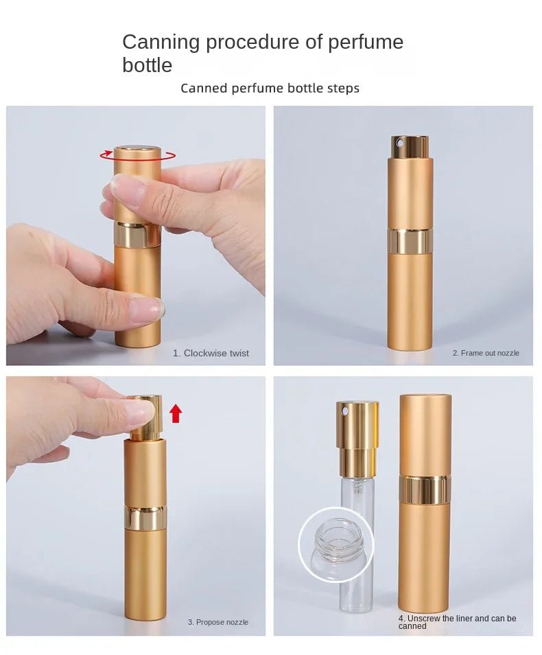 Perfume Refill Bottle 8ml Metal Aluminum Refillable Perfume Bottle Spray Bottle Portable Atomizer Perfume Travel - VibraStore