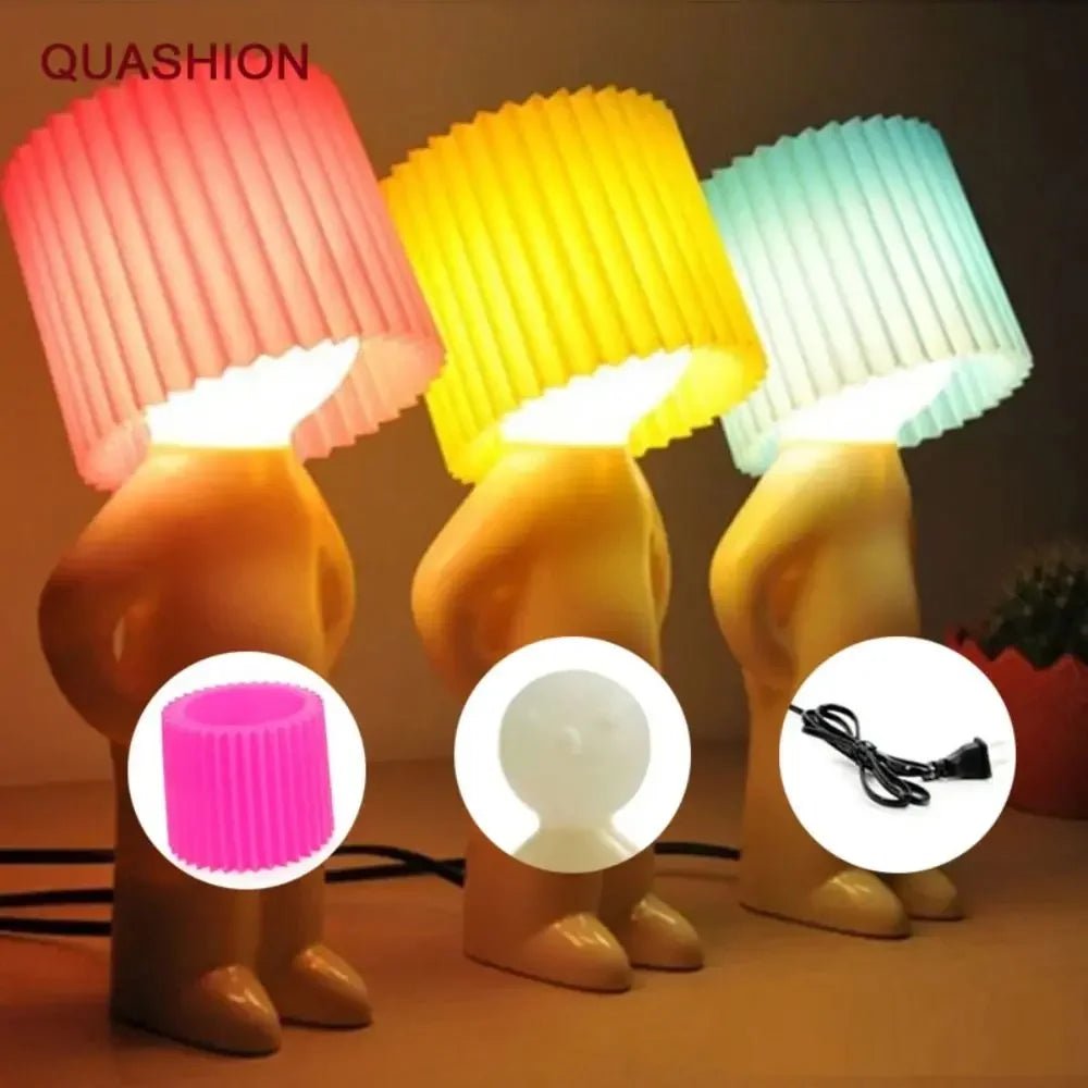 Plug - in Energy - Saving Creative Small Night Light Home Decoration Mr.P A Little Shy Man LED Naughty Boy Lamp Eye Caring - VibraStore