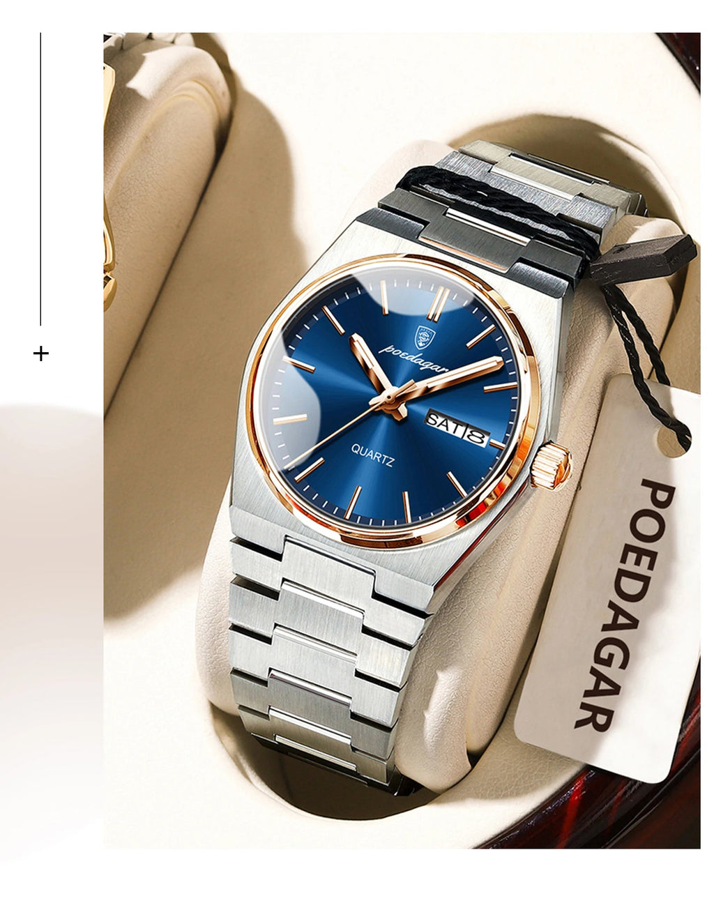 POEDAGAR Fashion Woman Watch Stainless Steel Waterproof Luminous Luxury Ladies Wristwatch Date Week Women's Quartz Watches Reloj - VibraStore