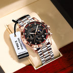 POEDAGAR Luxury Sports Watches For Men Stainless Steel Chronograph Date Man Watch Waterproof Luminous Fashion Men's Quartz Watch - VibraStore