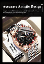 POEDAGAR Luxury Sports Watches For Men Stainless Steel Chronograph Date Man Watch Waterproof Luminous Fashion Men's Quartz Watch - VibraStore