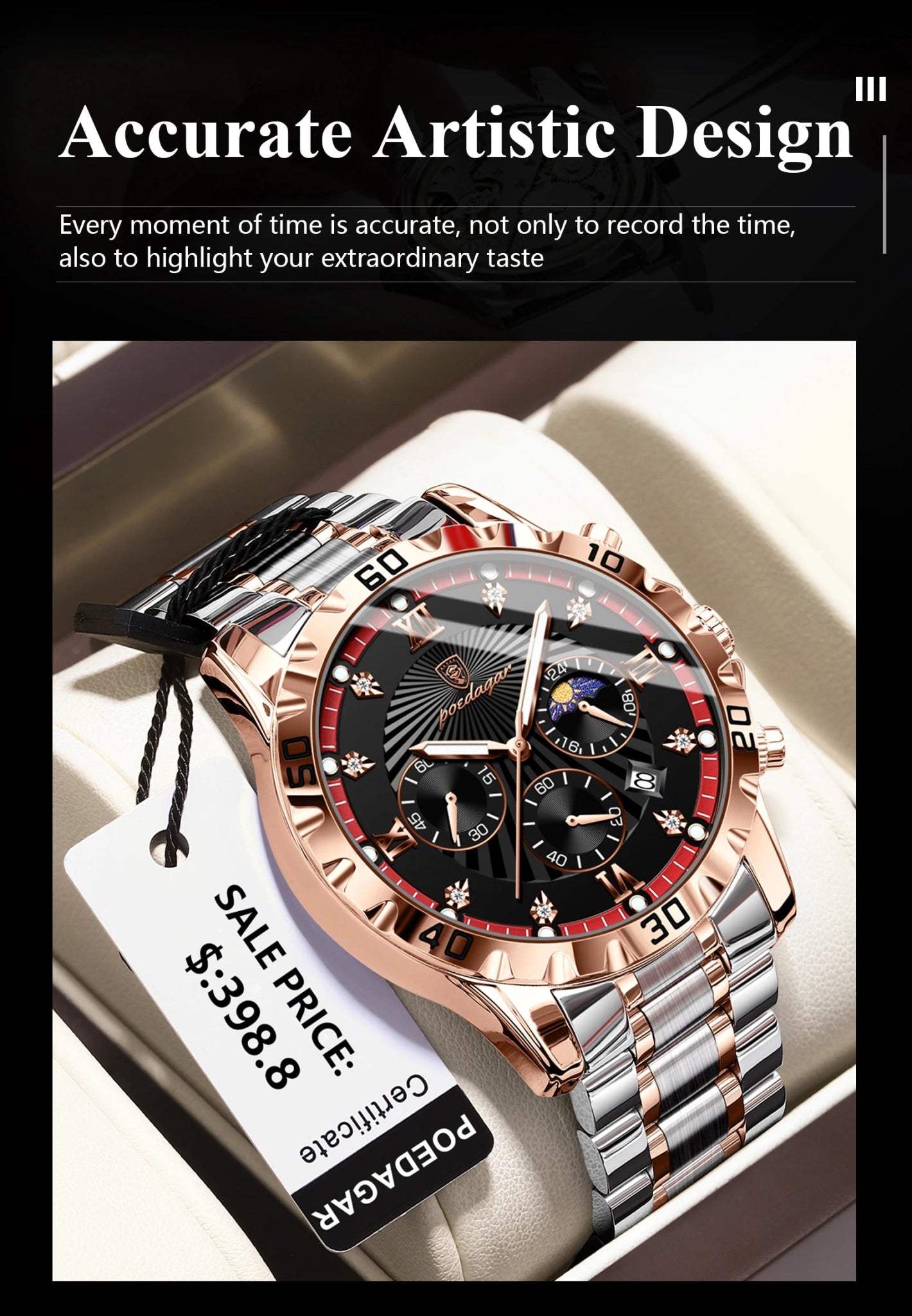 POEDAGAR Luxury Sports Watches For Men Stainless Steel Chronograph Date Man Watch Waterproof Luminous Fashion Men's Quartz Watch - VibraStore