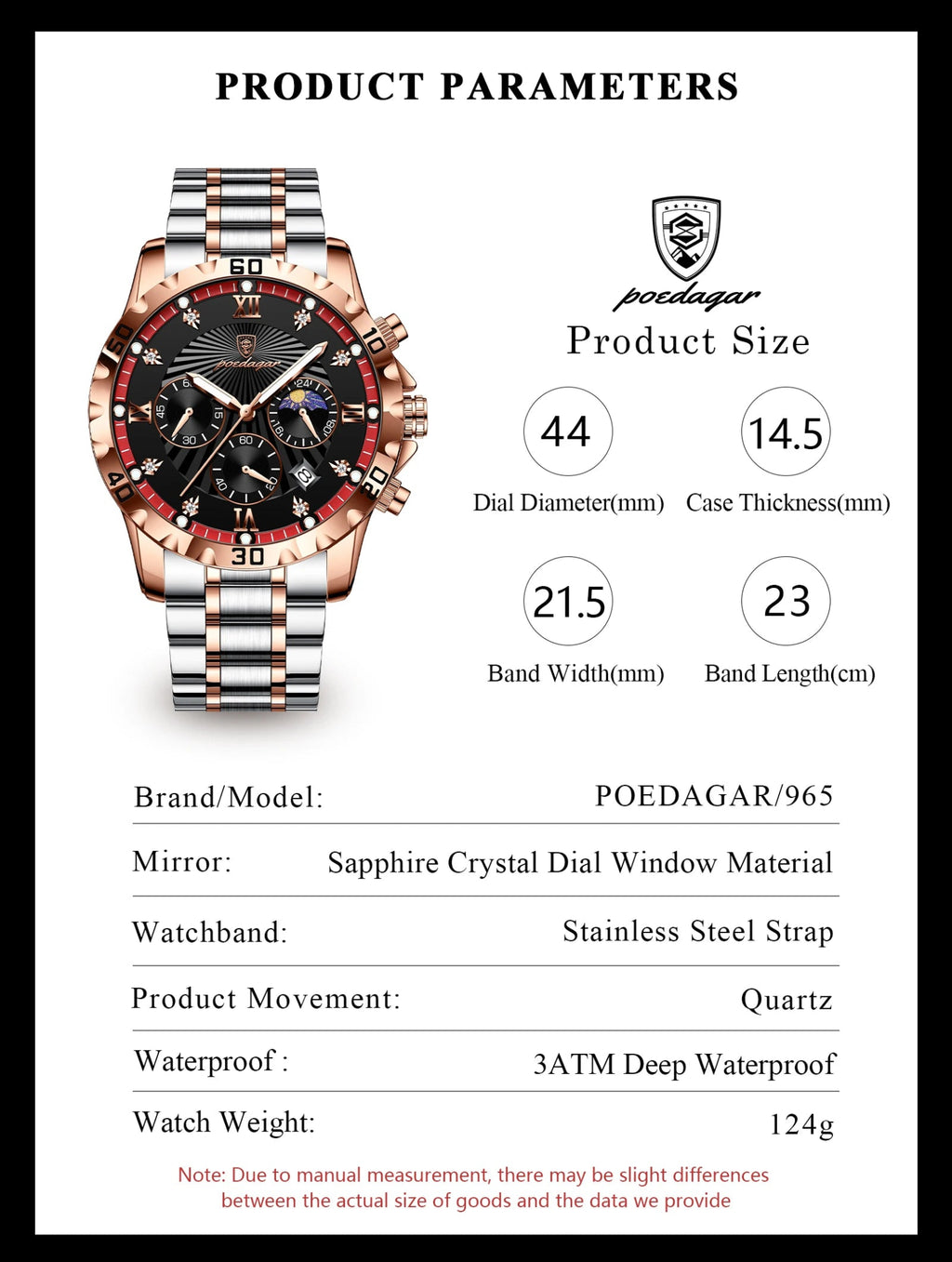 POEDAGAR Luxury Sports Watches For Men Stainless Steel Chronograph Date Man Watch Waterproof Luminous Fashion Men's Quartz Watch - VibraStore