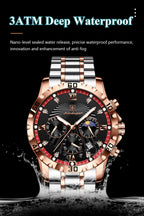 POEDAGAR Luxury Sports Watches For Men Stainless Steel Chronograph Date Man Watch Waterproof Luminous Fashion Men's Quartz Watch - VibraStore