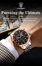 POEDAGAR Luxury Sports Watches For Men Stainless Steel Chronograph Date Man Watch Waterproof Luminous Fashion Men's Quartz Watch - VibraStore