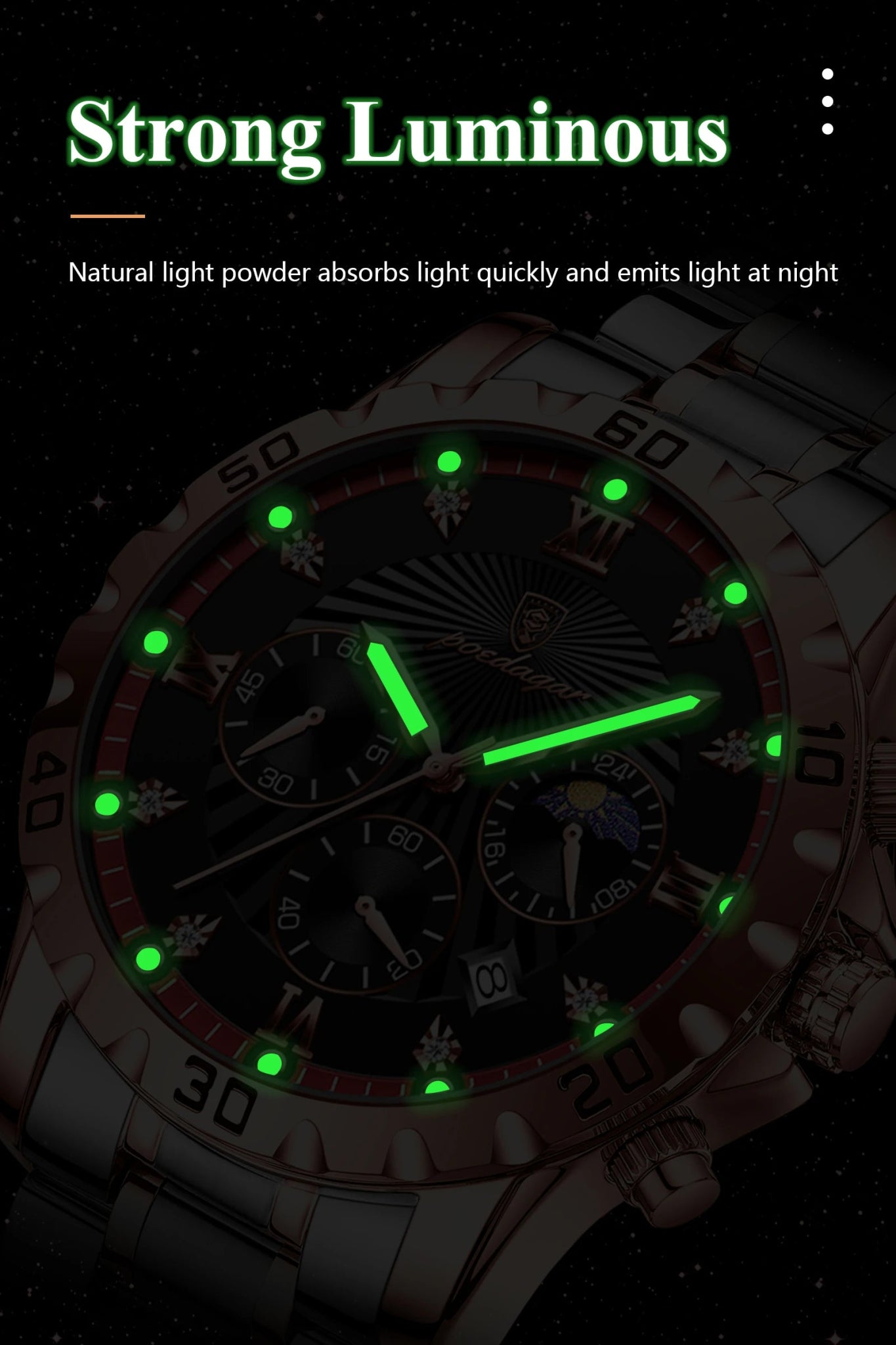 POEDAGAR Luxury Sports Watches For Men Stainless Steel Chronograph Date Man Watch Waterproof Luminous Fashion Men's Quartz Watch - VibraStore