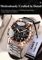 POEDAGAR Luxury Sports Watches For Men Stainless Steel Chronograph Date Man Watch Waterproof Luminous Fashion Men's Quartz Watch - VibraStore