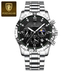 POEDAGAR Luxury Sports Watches For Men Stainless Steel Chronograph Date Man Watch Waterproof Luminous Fashion Men's Quartz Watch - VibraStore