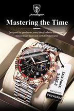POEDAGAR Luxury Sports Watches For Men Stainless Steel Chronograph Date Man Watch Waterproof Luminous Fashion Men's Quartz Watch - VibraStore