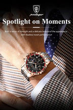 POEDAGAR Luxury Sports Watches For Men Stainless Steel Chronograph Date Man Watch Waterproof Luminous Fashion Men's Quartz Watch - VibraStore