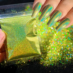 Polvo holográfico para decoración de uñas, pigmento cromado ultrafino, polvo metálico reflectante, purpurina para manicura, 0,2mm, 50g por bolsa - VibraStore