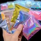 Polvo holográfico para decoración de uñas, pigmento cromado ultrafino, polvo metálico reflectante, purpurina para manicura, 0,2mm, 50g por bolsa - VibraStore