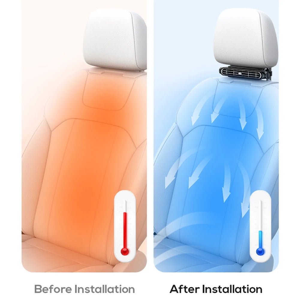 Portable Car Seat Fan 3 Speeds Adjustable Car Headrest Cooling Fan 5V USB Powered Car Rear Backrest Fan Car Interior Accessories - VibraStore