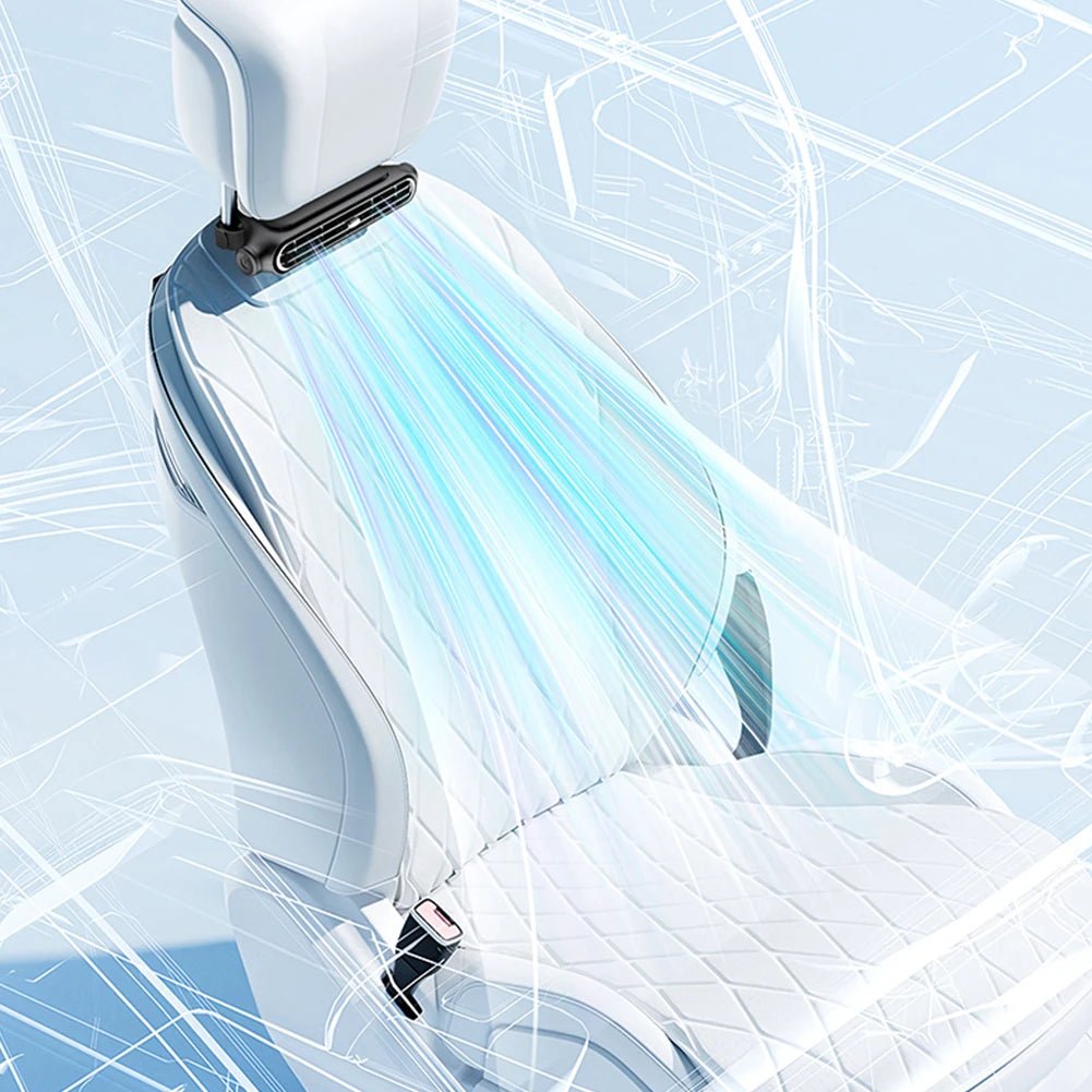 Portable Car Seat Fan 3 Speeds Adjustable Car Headrest Cooling Fan 5V USB Powered Car Rear Backrest Fan Car Interior Accessories - VibraStore