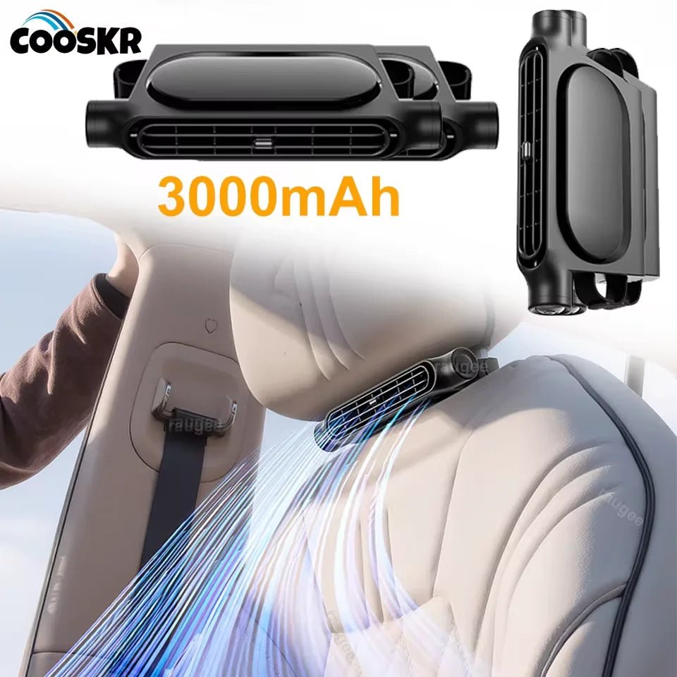 Portable Car Seat Fan 3 Speeds Adjustable Car Headrest Cooling Fan 5V USB Powered Car Rear Backrest Fan Car Interior Accessories - VibraStore