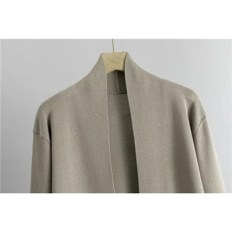 Primavera otoño 3 piezas mujeres Cardigan chándales moda pantalón de punto conjunto señoras suéter traje Vintage moda señoras 3 piezas conjunto - VibraStore