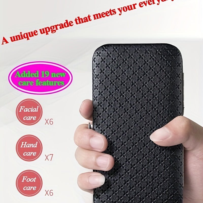 Professional Manicure And Pedicure Set, Nail Clipper Nail Cutter Nail Files Ear Spoon, Beauty Tools Grooming Set with Portable Case, for Nail Care, for Household And Travel - VibraStore