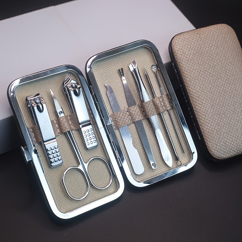 Professional Manicure And Pedicure Set, Nail Clipper Nail Cutter Nail Files Ear Spoon, Beauty Tools Grooming Set with Portable Case, for Nail Care, for Household And Travel - VibraStore